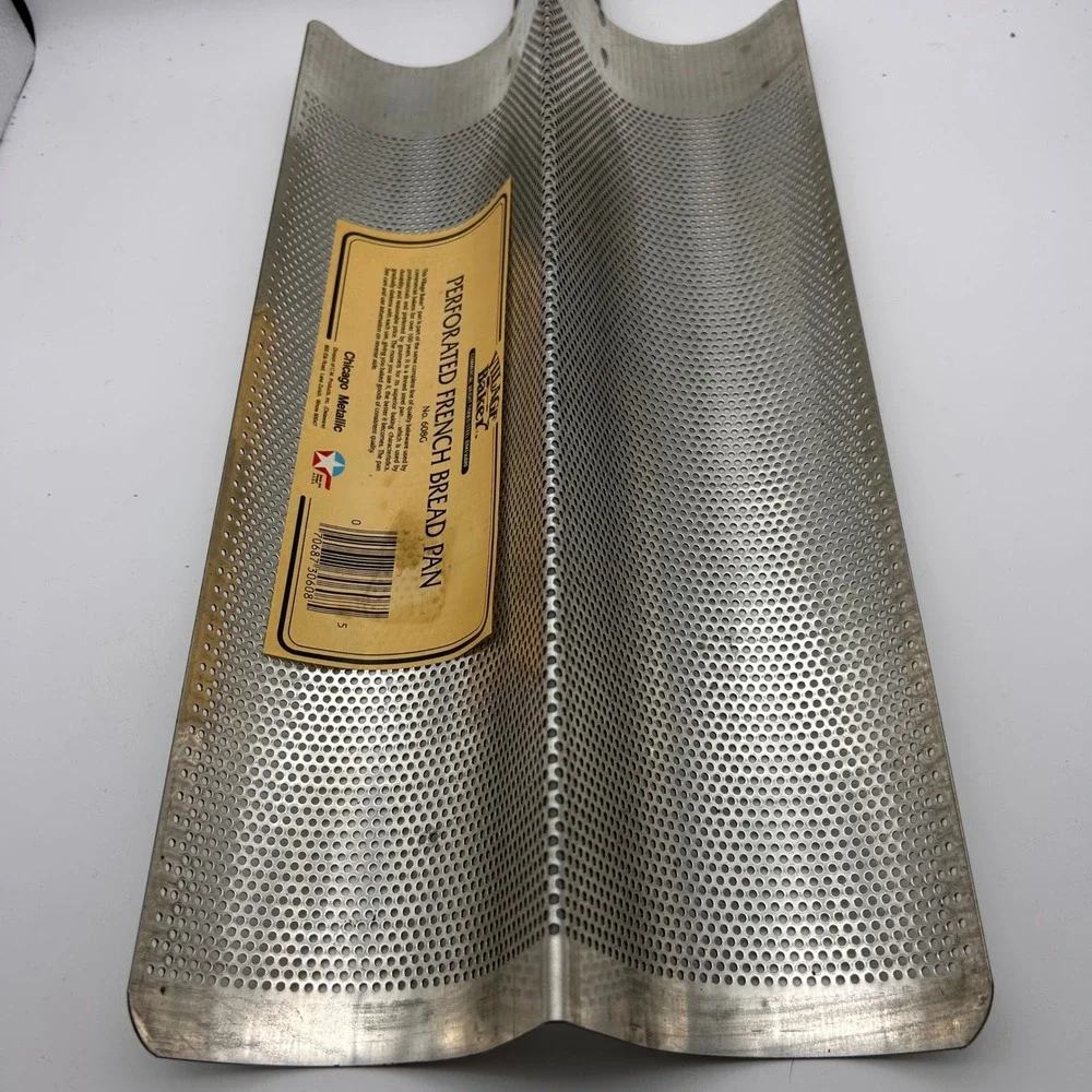 Chicago Metallic Village Baker Perforated French Bread Pan No 608G Tinned Steel